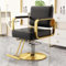 BJSHAOHUA Barber Chair Salon Chair Höhenverstellbarer hydraulischer Stuhl Barber Chairs Salon Hydraulischer Liegestuhl Hydraulische Pumpe Beruf Shampoo Chair,Schwarz,B Gold chassis