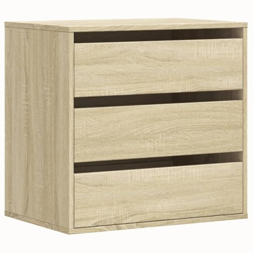 vidaXL Kommode, Sideboard mit 3 Schubladen, Schubladenschrank Schrank für Wohnzimmer, Anrichte Flurschrank Beistellschrank, Sonoma-Eiche Holzwerkstoff