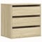 vidaXL Kommode, Sideboard mit 3 Schubladen, Schubladenschrank Schrank für Wohnzimmer, Anrichte Flurschrank Beistellschrank, Sonoma-Eiche Holzwerkstoff