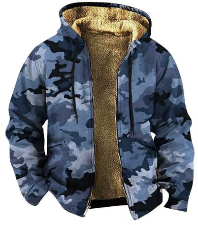 HEONSATI Herren Hemdjacke Verdicken Karierts Mit Reißverschluss Ohne Kapuze Kariertes Männer Casual Tops Warme Gefüttert Langarmshirt Freizeit Fleece Kleidung Casual Holzfällerhemd Sweatjacke