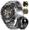 FOXBOX Smartwatch Uomo,1.43''AMOLED Batteria 530mah Impermeabile IP68 100 Modalità Sportive,Chiamata Bluetooth Calorie Frequenza Cardiaca Pressione Sonno per Android ios Nero Scuro