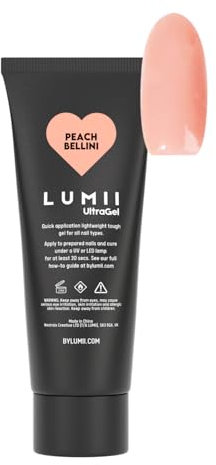 LUMII UltraGel At Home Nail Extension Starter Kit - Gel Extensions DIY Complete Beginners Manicure Kit With UV Lamp - Polygel Nails (Peach Bellini)