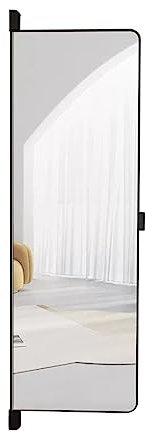 Miroir de penderie rotatif sur toute la longueur avec porte coulissante intégrée invisible pour l'organisation du placard (110 x 30 cm)