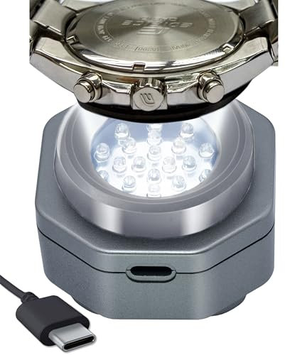 CoolFire - Chargeur rapide de montre solaire sans UV de type C pour toutes les montres solaires écologiques pour homme, chargeur de batterie portable Reloj Hombre. Pour tous les types de montres