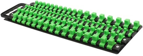 Housoutil Soporte de enchufe llave inglesa llave de estantes flotantes trinquete brocas contenedor de almacenamiento estante para llaves de vaso Plastico abs nuevo a estrenar Green