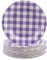 HFBOBP 50Pcs Gingham Paper Plates, 7 inch Purple Checked Dessert Cake Plates Plaid Disposable Tableware Party Supplies for Picnic, Camping, Family Gathering, Baby Shower, Birthday, Bachelor Party