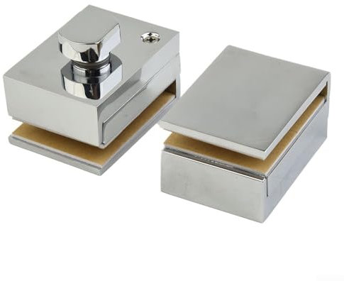 babominimer Glass Door Lock,Modern Zinc Alloy Opening Lock for Shower Room Glass Panels,Door Latch Replacement,No Drilling for 5-12 Mm Glass Door