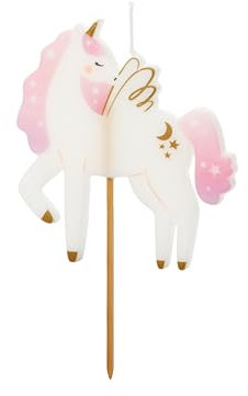 Kerze Einhorn Geburtstagskerze Deko Geburtstagkuchen Kindergeburtstag Mädchen Geburtstag Märchen Kuchendeko Torte Tortenstecker Sommerfest Kinderparty