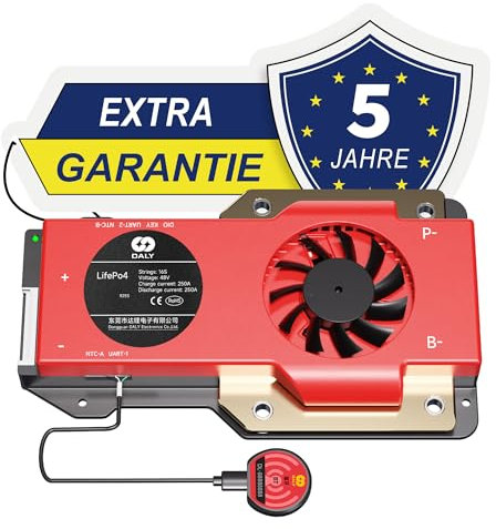 DALY BMS 48 V 16S 250 A LiFePO4 - Placa de protección de batería Inteligente con Bluetooth para Sistemas de energía Solar con baterías de Litio de 48 voltios