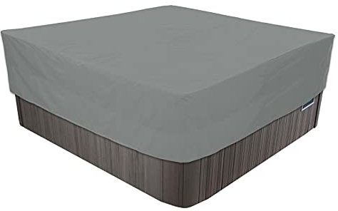Housse De Protection Carrée Imperméable en Tissu Oxford 420D pour Spa Extérieur,Bache pour Bain À Remous Carrée De Jardin, Imperméable, Anti-poussière Et Résistante Aux UV-Gray Gris||239x239x50cm