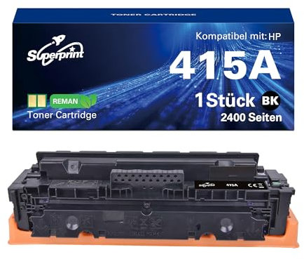 Superprint 415A Tonerkartusche Kompatibel für HP 415A W2030A Toner für Color Laserjet Pro M454dn M454dw, MFP M479dw M479fdn M479fdw (Schwarz, 2400 Seiten)