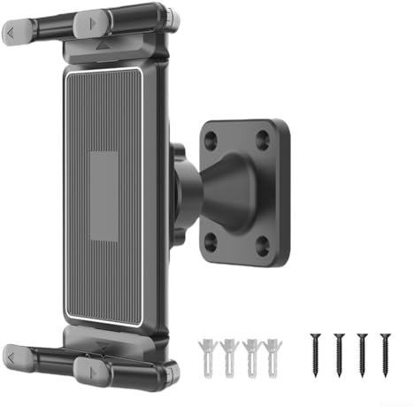 DAZZLEEX Support mural réglable pour tablettes, rotation à 360 degrés, compatible avec appareils de 4, 7 à 15 pouces, matériau ABS