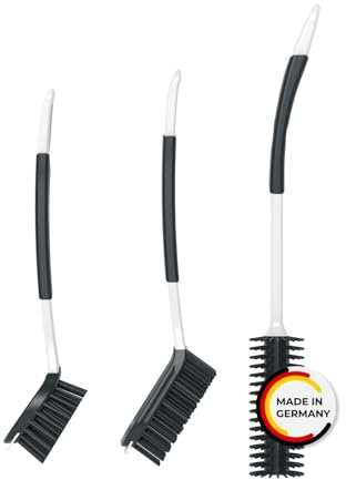 Rival 3-teiliges Spülbürsten Set Curve-Line mit Gumminoppen – enthält runde & längliche Spülbürste sowie Flaschenbürste – Geschirrbürsten mit gummiertem Griff – praktisches Spülbürsten Set