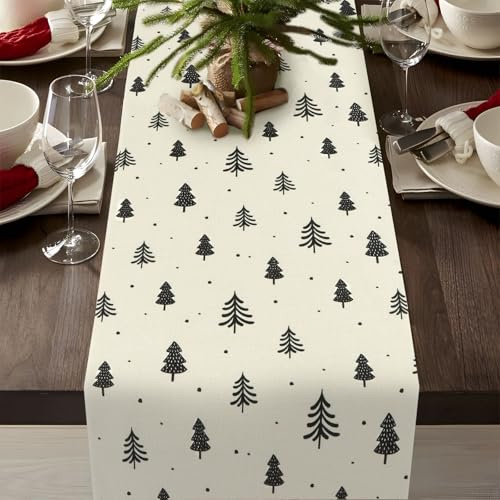 183 x 33 cm Weihnachten Tischläufer Weihnachtsbaum Läufer Weihnachts Tischdeko Tannenbaum Tischdecke Dekoration Tischband für Winter Weihnachtstischläufer Weihnachtsdeko