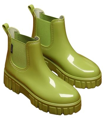 IVACHY Women's Wellies Boots - Fashion Ankle boots for ladies- Chelsea Booties - Waterproof Rain Boots Wellingtons Boota