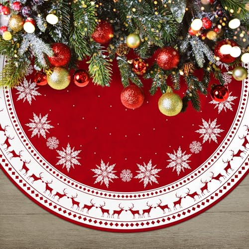 Weihnachtsbaumdecke Rund,120cm/48zoll Weihnachtsbaum Decke, Baumdecke Weihnachtsbaum, Christbaumdecke Rund, Decke Weihnachtsbaum, Weihnachtsbaum Teppich, Tannenbaum Teppich, Christmas Tree Skirt