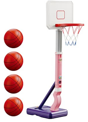 Panier de Basket-Ball - Porte de Basket-Ball pour | Panier de Bâsket réglable en Hauteur avec Support, Panneau de Basket-Ball pour intérieur et extérieur Bobine de Basket-Ball au Bord de la