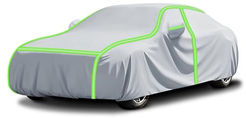 Autoabdeckung für Suzuki Ignis 2 (MH) (2003-2007)| Vollständige Abdeckung für Garagen innen und außen mit Reißverschlusstür, Wind- und regendicht aus Oxford-Gewebe, schützt Ihr Auto optimal
