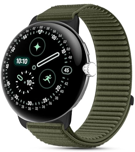 SenMore Nylon Bracelet Compatible avec Google Pixel Watch 3 45mm/Watch 4 45mm, Réglable Sport de Bracelet pour Smartwatch.