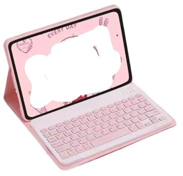 NFQZAWSKX QWERTZ-Tastatur-Lederschutzhülle kompatibel mit Redmi Pad 10,6 Zoll 2022 Universal(Pink+Keyboard+Mouse)