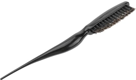 Cepillo de Cerdas de Jabalí para Peluquería, Plástico Negro | Punta de Cola, Ligero y Fácil de Agarrar, Suaviza y Da Brillo al Peinado