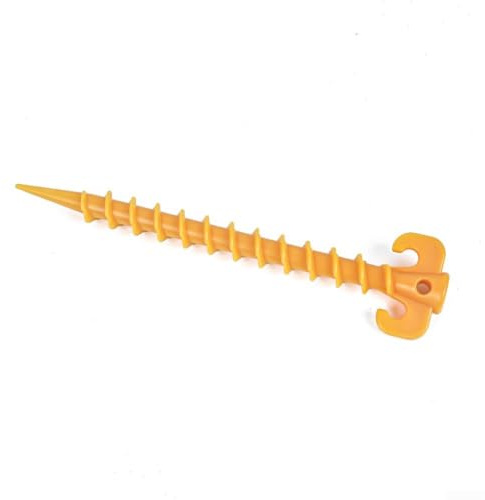 Threaded Plastic Ground Spike 20cm Yellow Fixings for Rotary Airers Parasols Turf Edging - Soil Spike Outdoor Anchor 50pcs(threaded 20cm)