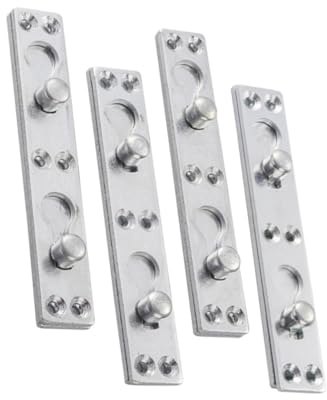 TOGEVAL 4 Stück Silbernes Bettscharniere Zubehör aus Metall mit Glatter Oberfläche und Rostfreiem Schutz für Bettkasten und Boxspringbett Verbindung