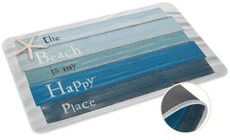 Blue Nautical Anchor Rustic Old Barn Wood Doormats Non-Slip Indoor/Outdoor/Front Door Mat,18x30 (18 x 30, Blue02)