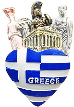 Greece Flag Heart-Shaped 3D Refrigerator Magnet Travel Sticker Souvenirs Home & Kitchen Decoration Fridge Magnet from China