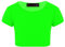 Kids Girls Neon Fluorescent Plain Short Sleeve Crop Tops T-Shirt Tee Top Dance Wear Gymnastic Fancy Dress Colour: Neon Green - Size: 13-14 Years