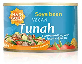 Marigold Vegan Tunah - SOYA Bean Tuna Alternative with Flavours of The Sea - 170g, 6 Pack