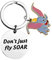 FAADBUK Filmgeschenk Elefant Geschenk Don't Just Fly Soar Elefant Inspiration Geschenk für Tochter Abschluss Geschenk für sie, silber, Small