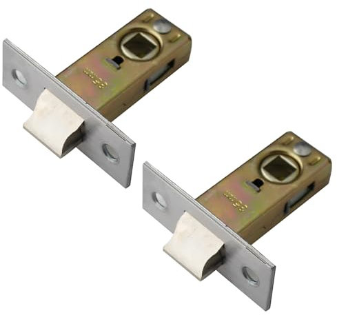 MACHSWON 2 Pcs 35mm Flat Tubular Mortice Latch Stainless Steel Door Latch Sprung Lever Door Handles