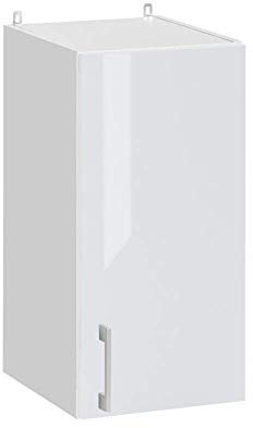Cuisineandcie - MEUBLE HAUT DE CUISINE ECO Blanc Brillant 1 Porte L 30 cm + 1 étagère - Meuble Cuisine Rangement, Meuble Cuisine, Armoire Cuisine