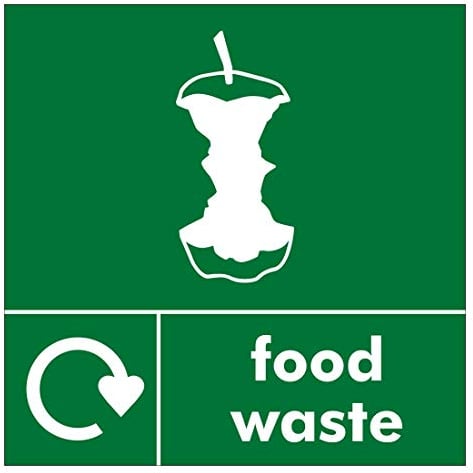 Recycle Sign Size 120mm x 120mm self adhesive vinyl Ideal for use on bins for home owners and businesses (Food Waste)