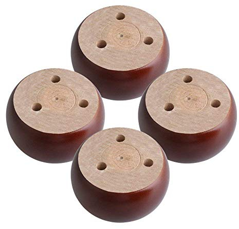 Set mit 4 Duttfüßen für Möbel, 5,1 cm hoch, Rot / Braun, für DIY-Sofa-Beine für Couch, Badezimmer, Waschtisch, Bücherregal, Schrank, Stuhl, TV-Ständer, Loveseat Kommode