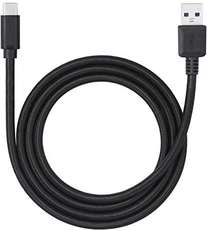 Perixx PERIPRO-407 USB-Kabel mit USB-C Anschluss, USB 3.0, 100 cm Kabel für Laden oder Verbinden, für Smartphones, Tablets, Desktops, Schwarz