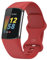 TopPerfekt Armbänder Kompatibel mit Fitbit Charge 5 Armband, Verstellbares Weiches Silikon Sport Ersatz Uhrenarmband Armbänder Armband für Charge 5 Activity Tracker Damen Herren (Rot, S)