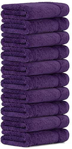 Luckytowel 10er Set Handtücher 50x100 cm 100% Baumwolle, 600g/m² Oeko-Tex Handtuch-Set 10er Pack Lila