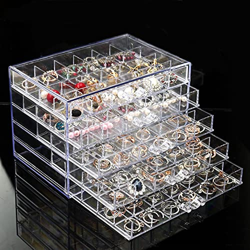 YUFONG Earring Storage Box Organizer 5 Drawers with 120 Small Compartments