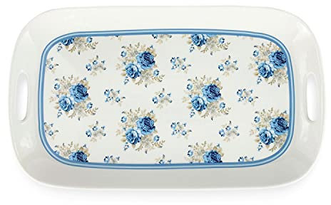 Vassoio in porcellana Nuvole di Stoffa Shabby chic con manici retrò Camilla 5241