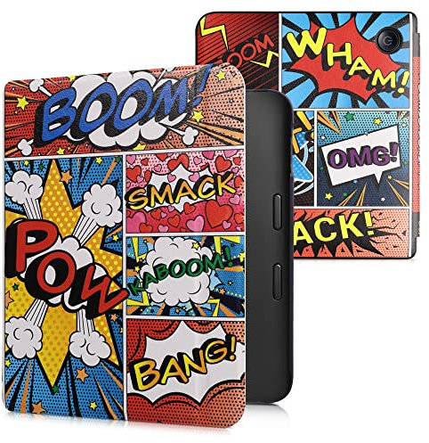 kwmobile Klapphülle kompatibel mit Kobo Libra 2 Hülle - eReader Case - Comic Symbole Mehrfarbig