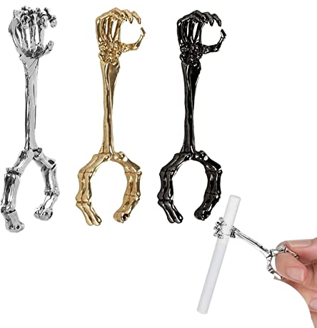 Cigarette Holder Ring Zigarettenhalter Ring Zocken Peaky Blinders Zigaretten Ring Spliff Holder Durable Practical Cigarette Holder Retro FüR MäNner Und Frauen (Schwarz, Gold, Silber)