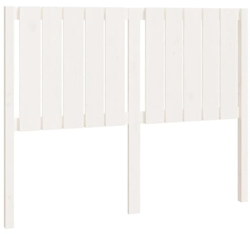 vidaXL Kopfteil Betthaupt Bettkopfteil für Bett Bettgestell Bettrahmen Holzbett Massivholzbett Schlafzimmer Weiß 125,5x4x100cm Massivholz Kiefer