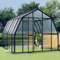 Yolola Aluminium Gewächshaus Gewächshaus Glas für den Garten Garten Tomatenhaus Frühbeet Alu Gewächshäuser Treibhaus Winterfest Gewächshaus Groß 282 x 338 x 243 cm Anthrazit