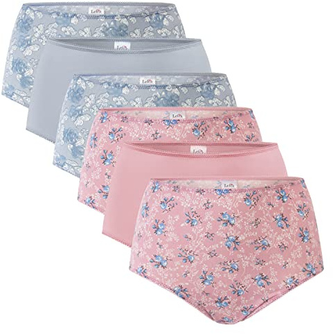 Celodoro Damen Taillenslip (6er Pack) Microfaser-Slip mit Blümchen-Muster