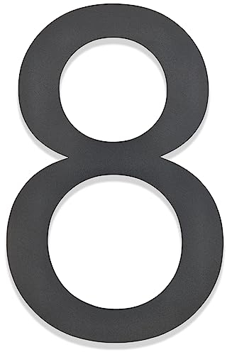 Hopelit Numéro de maison, anthracite RAL 7016, gris anthracite, structure fine, revêtement par pulvérisation, numéro de maison, hauteur 20 cm, inscription Arial – chiffre 8