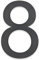 Hopelit Numéro de maison, anthracite RAL 7016, gris anthracite, structure fine, revêtement par pulvérisation, numéro de maison, hauteur 20 cm, inscription Arial – chiffre 8