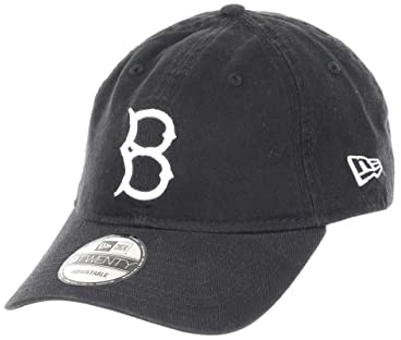 New Era Brooklyn Dodgers MLB Team Black White 9Twenty Unstructured Strapback Cap - One-Size