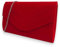 fi9 Women's Stylish Suede Envelop Style Bridal Wedding Evening Clutch Party Purse Hand Bag (Red)